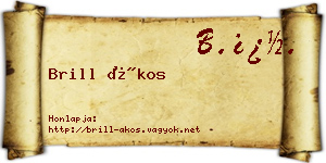Brill Ákos névjegykártya